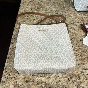 White and Tan MK crossbody